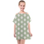 Polk Dots Seamless Pattern Kids  One Piece Chiffon Dress