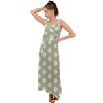 Polk Dots Seamless Pattern V-Neck Chiffon Maxi Dress