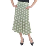 Polk Dots Seamless Pattern Midi Mermaid Skirt