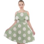 Polk Dots Seamless Pattern Cut Out Shoulders Dress