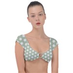 Polk Dots Seamless Pattern Cap Sleeve Ring Bikini Top