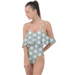 Polk Dots Seamless Pattern Drape Piece Swimsuit