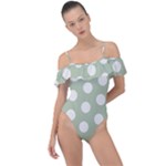 Polk Dots Seamless Pattern Frill Detail One Piece Swimsuit