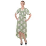 Polk Dots Seamless Pattern Front Wrap High Low Dress