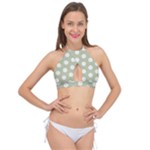 Polk Dots Seamless Pattern Cross Front Halter Bikini Top