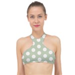 Polk Dots Seamless Pattern High Neck Bikini Top