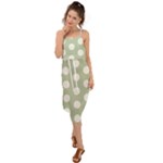 Polk Dots Seamless Pattern Waist Tie Cover Up Chiffon Dress