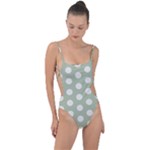 Polk Dots Seamless Pattern Tie Strap One Piece Swimsuit