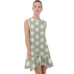 Polk Dots Seamless Pattern Frill Swing Dress