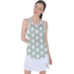 Polk Dots Seamless Pattern Racer Back Mesh Tank Top