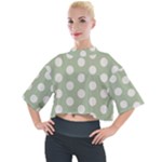 Polk Dots Seamless Pattern Mock Neck T-Shirt