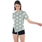 Polk Dots Seamless Pattern Asymmetrical Short Sleeve Sports T-Shirt