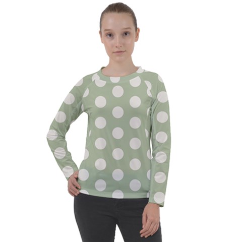 Polk Dots Seamless Pattern Women s Long Sleeve Raglan T