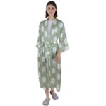 Polk Dots Seamless Pattern Maxi Satin Kimono