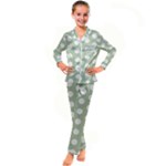 Polk Dots Seamless Pattern Kids  Satin Long Sleeve Pajamas Set