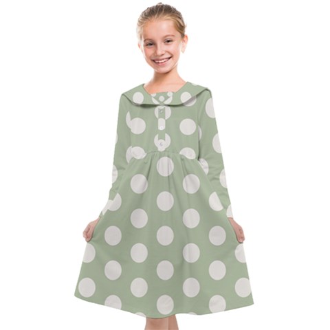 Polk Dots Seamless Pattern Kids  Midi Sailor Dress from ArtsNow.com