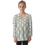 Polk Dots Seamless Pattern Kids  V Neck Casual Top