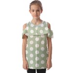 Polk Dots Seamless Pattern Fold Over Open Sleeve Top