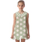 Polk Dots Seamless Pattern Kids  Pilgrim Collar Ruffle Hem Dress