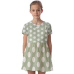 Polk Dots Seamless Pattern Kids  Short Sleeve Pinafore Style Dress