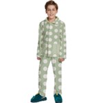 Polk Dots Seamless Pattern Kids  Long Sleeve Velvet Pajamas Set