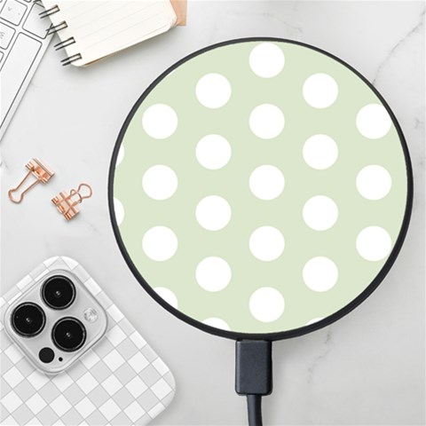 Polk Dots Seamless Pattern Wireless Fast Charger(Black) from ArtsNow.com