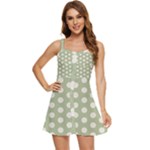 Polk Dots Seamless Pattern Ruffle Edge Bra Cup Chiffon Mini Dress