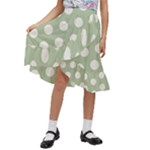 Polk Dots Seamless Pattern Kids  Ruffle Flared Wrap Midi Skirt