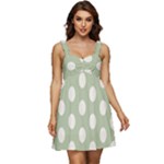 Polk Dots Seamless Pattern Ruffle Strap Babydoll Chiffon Dress