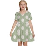 Polk Dots Seamless Pattern Kids  Short Sleeve Tiered Mini Dress