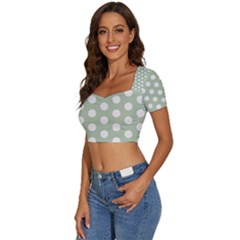 Short Sleeve Square Neckline Crop Top  