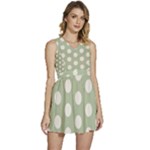 Polk Dots Seamless Pattern Sleeveless High Waist Mini Dress