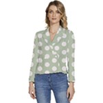 Polk Dots Seamless Pattern Women s Long Sleeve Revers Collar Cropped Jacket