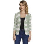 Polk Dots Seamless Pattern Women s One-Button 3/4 Sleeve Short Jacket