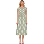 Polk Dots Seamless Pattern V-Neck Drawstring Shoulder Sleeveless Maxi Dress