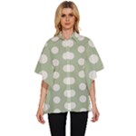 Polk Dots Seamless Pattern Women s Batwing Button Up Shirt