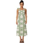 Polk Dots Seamless Pattern Tie-Strap Tiered Midi Chiffon Dress