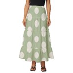 Polk Dots Seamless Pattern Tiered Ruffle Maxi Skirt