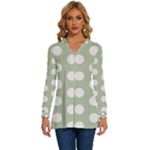 Polk Dots Seamless Pattern Long Sleeve Drawstring Hooded Top