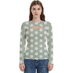 Polk Dots Seamless Pattern Women s Cut Out Long Sleeve T-Shirt