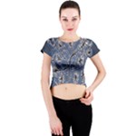 Nature Charm Drawing  Crew Neck Crop Top