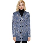 Nature Charm Drawing  Button Up Hooded Coat 