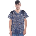 Nature Charm Drawing  Men s V-Neck Scrub Top