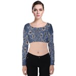 Nature Charm Drawing  Velvet Long Sleeve Crop Top