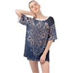 Nature Charm Drawing  Oversized Chiffon Top