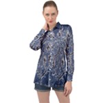 Nature Charm Drawing  Long Sleeve Satin Shirt