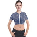 Nature Charm Drawing  Short Sleeve Cropped Jacket