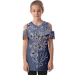 Nature Charm Drawing  Fold Over Open Sleeve Top