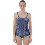 Nature Charm Drawing  Twist Front Tankini Set