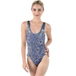 Nature Charm Drawing  High Leg Strappy Swimsuit